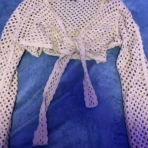 Crochet Tie-Front Cardigan